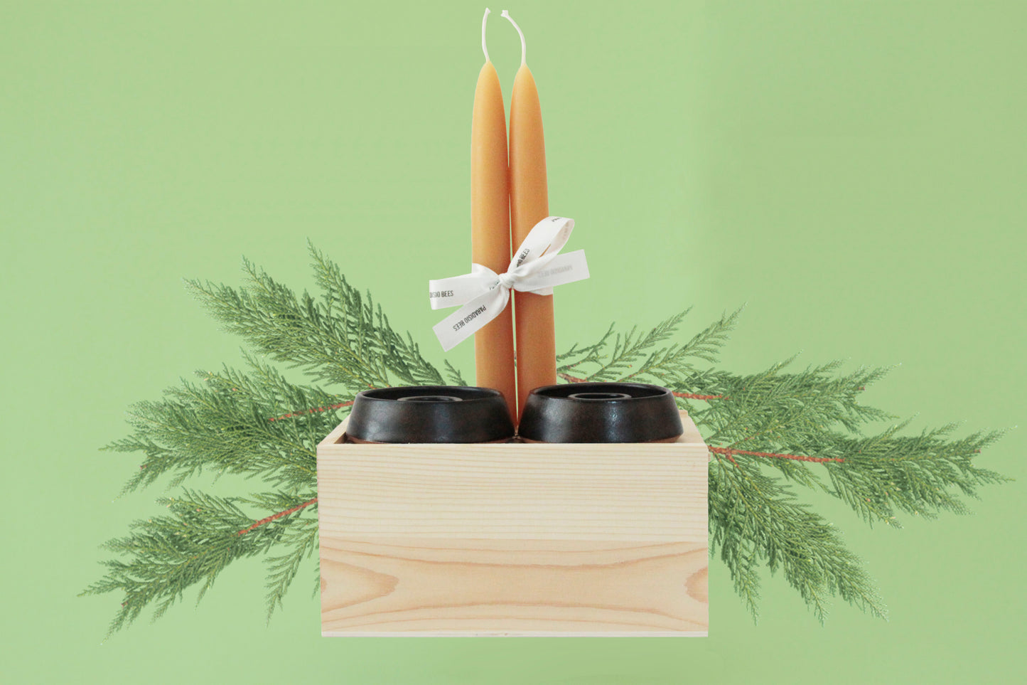 STONEWARE AND TAPER PAIR GIFT SET